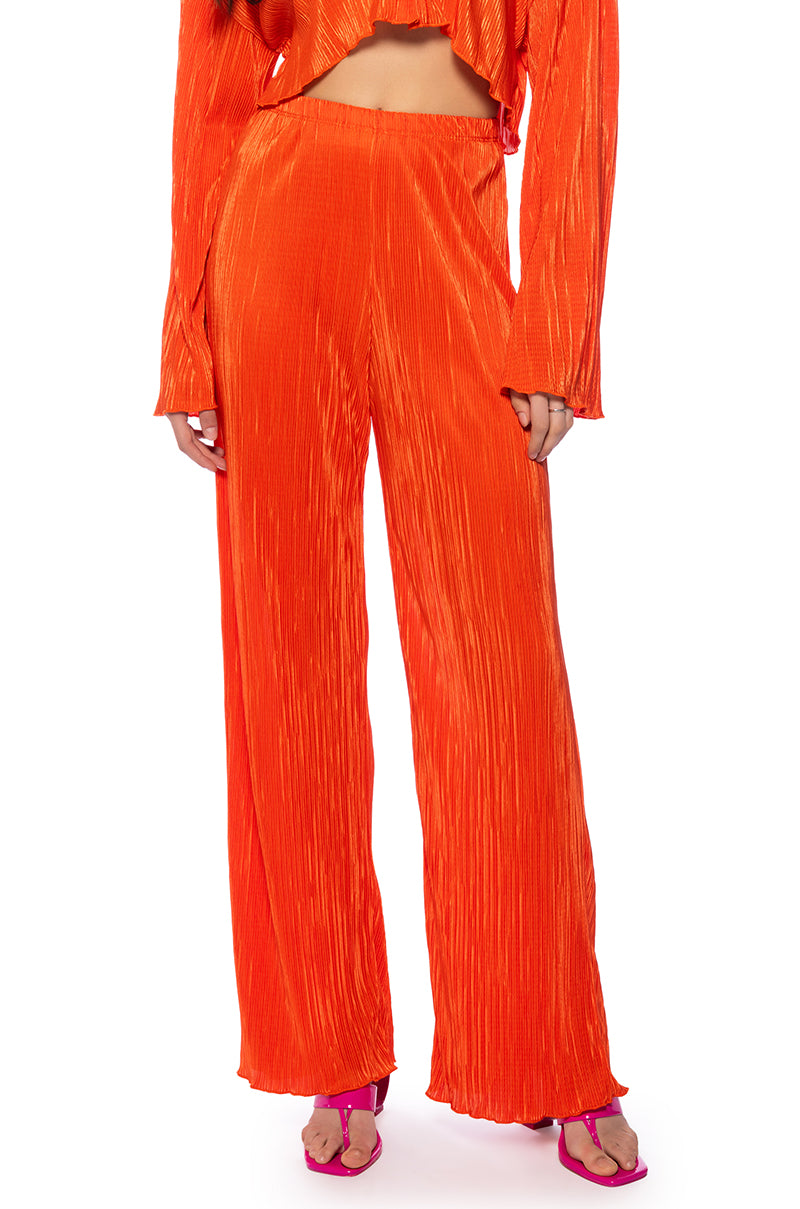 Front View Adventure To My World Pull On Wide Leg Pant In Orange