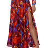 Front View Aesthetic Scarf Print Maxi Skirt