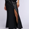 Front View After Hours Front Zip Faux Leather Maxi Skirt