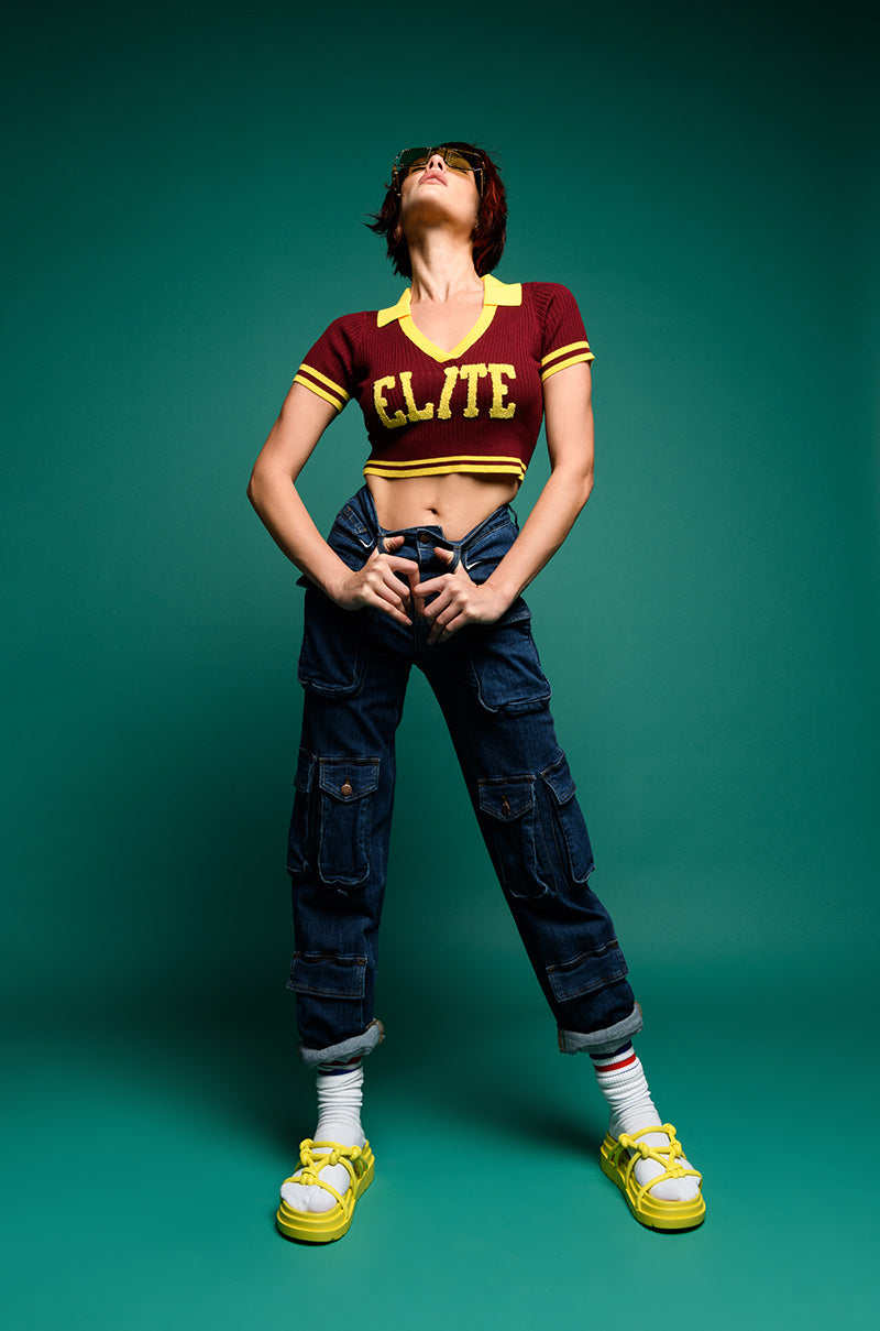Full View Aggie High Rise Denim Cargo Pants