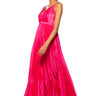 Front View Aint She Sweet Pleated Satin Jumpsuit In Pink