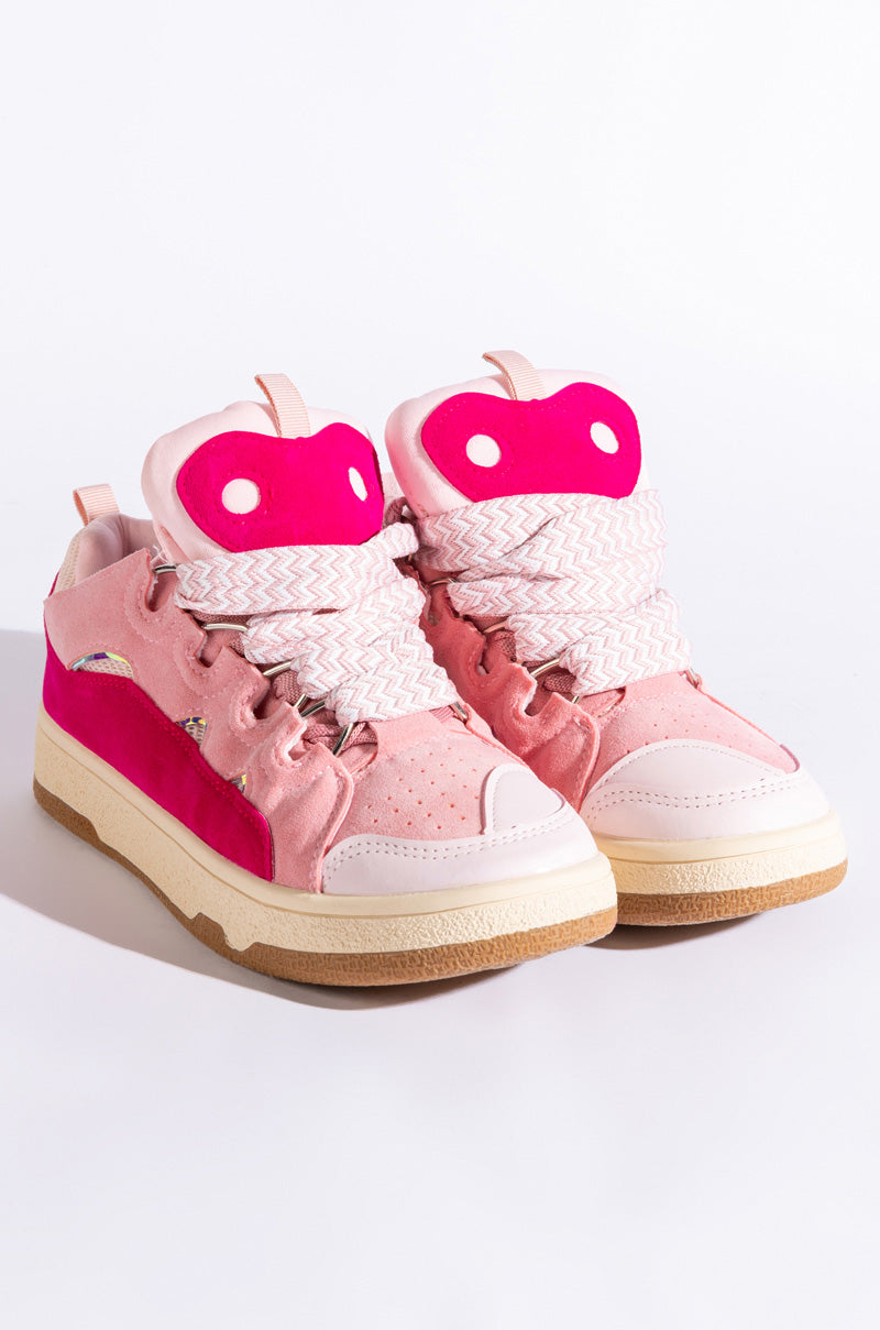 Detail View Akira Eclipse Flat Sneaker In Pink