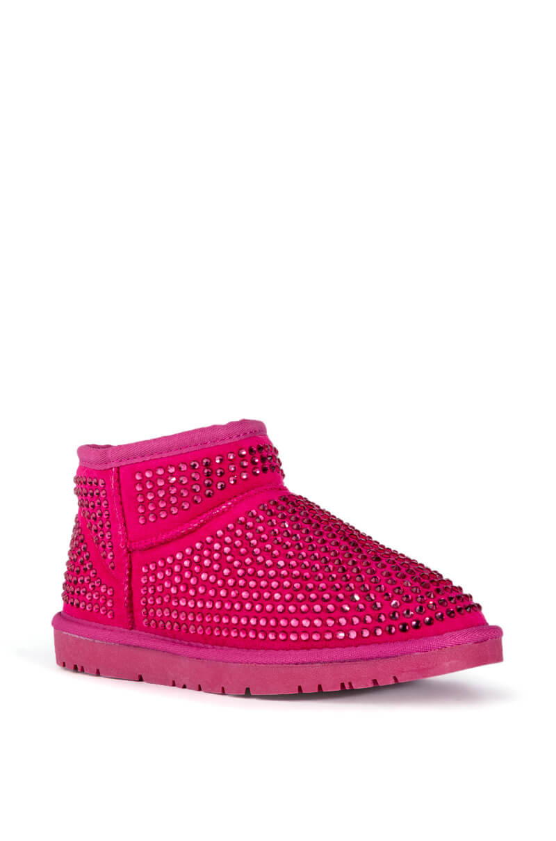 Back View Akira Fairytale Bling Bootie In Pink