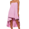 Front View Alex Strapless High Low Dress In Pink