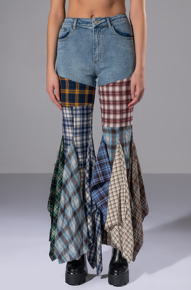 ALEXA PLAID JEANS view 0
