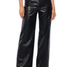 Front View Alice High Rise Faux Leather Wide Leg Pants