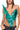 Extra View Alien Superstar Dramatic Metallic Halter Top In Green