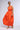 Extra View Alina Convertible Lace Up Detail Maxi Dress In Orange