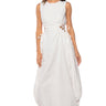 Front View Alina Lace Up Detail Maxi Dress In White