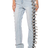 Front View All About Buckles Wide Leg Jeans