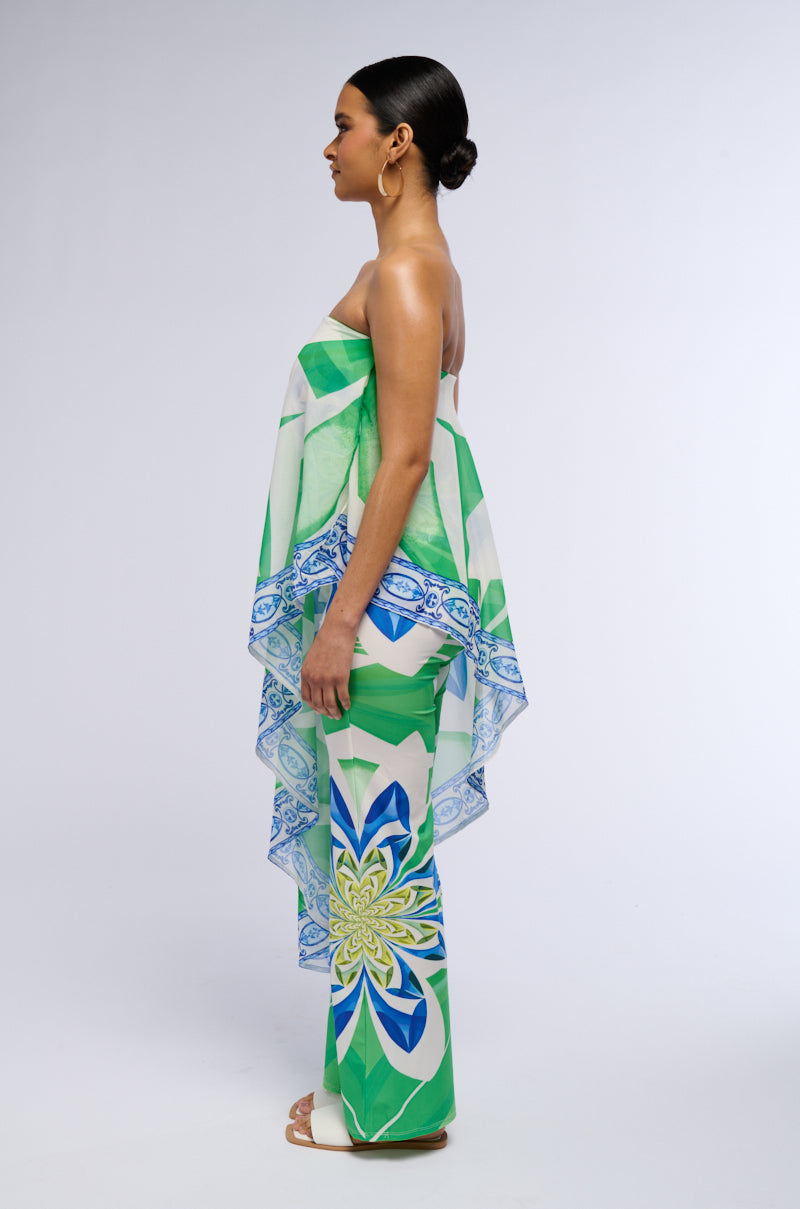 Side View All About Me Printed Mesh Jumpsuit
