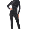 Front View All About Me Striped Rhinestone Jumpsuit