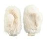 Back View All About The Money Fur Mittens In Ivory