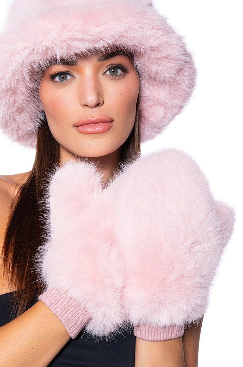 Front View All About The Money Fur Mittens