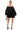 Back View All By Myself Long Sleeve Flowy Mini Dress In Black