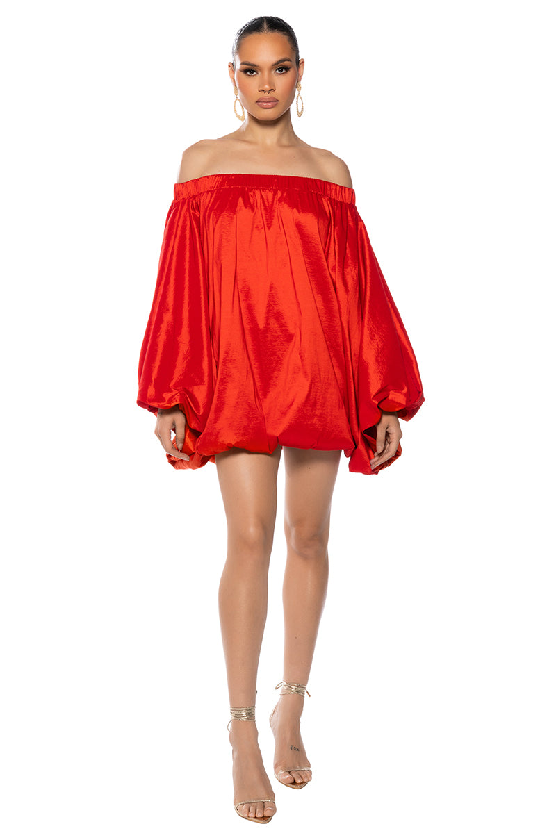 ALL BY MYSELF LONG SLEEVE FLOWY MINI DRESS  AKIRA