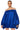 Side View All By Myself Long Sleeve Flowy Mini Dress In Royal Blue