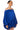 Back View All By Myself Long Sleeve Flowy Mini Dress In Royal Blue