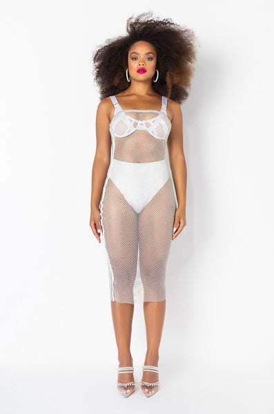white mesh tube dress ALL DAY BABY RHINESTONE MESH TUBE DRESS WHITE – AKIRA