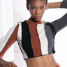 Front View All Day Contrast Trim Turtleneck Tee