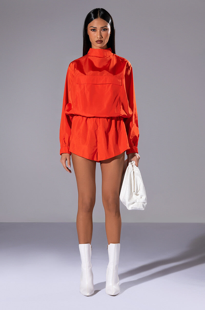 Extra View All Day Errands Lightweight Romper In Orange