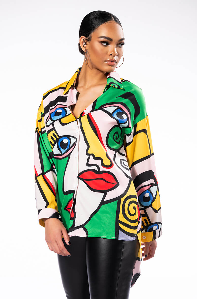 ALL EYES ON YOU BUTTON DOWN DRESS view 0