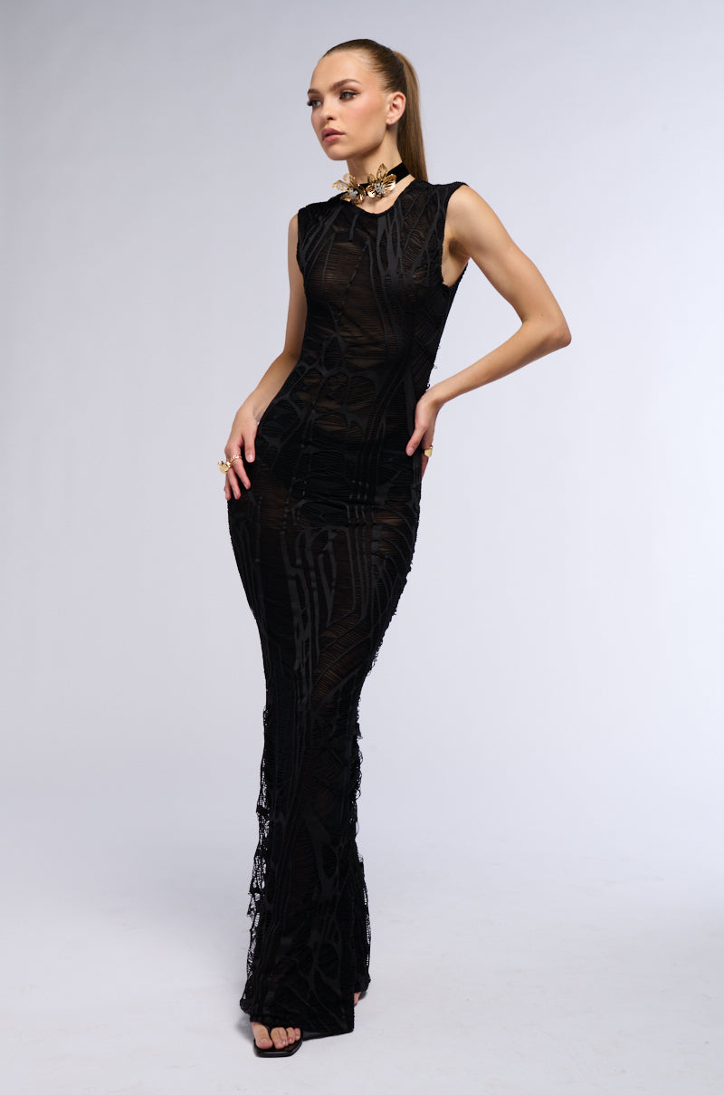 ALL FALLS DOWN MAXI DRESS IN BLACK view 0