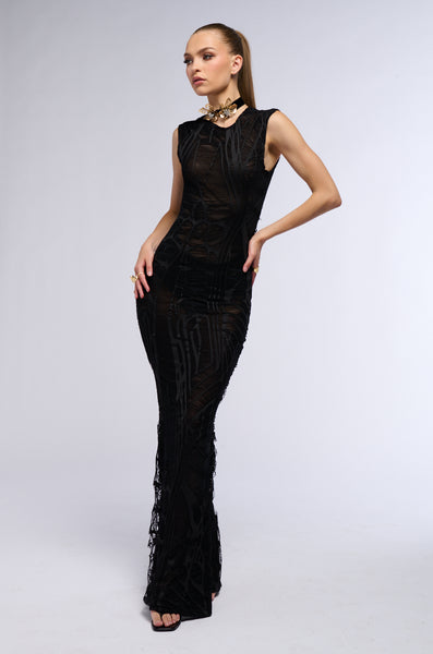 ALL FALLS DOWN MAXI DRESS IN BLACK – AKIRA