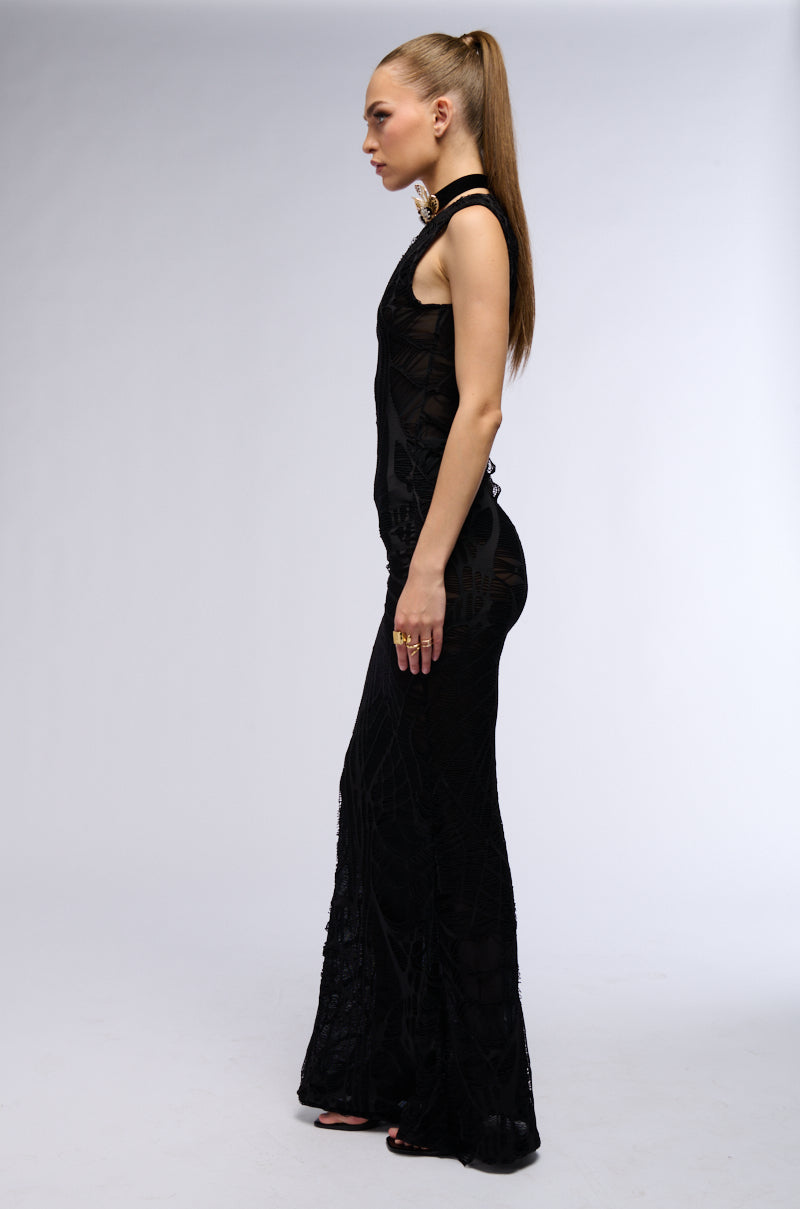 Detail View All Falls Down Maxi Dress In Black