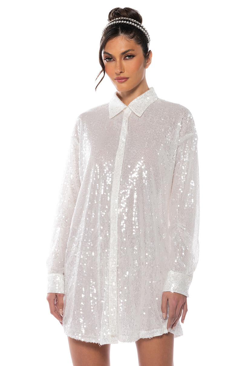 ALL I DO IS SHINE SEQUIN MINI DRESS view 0