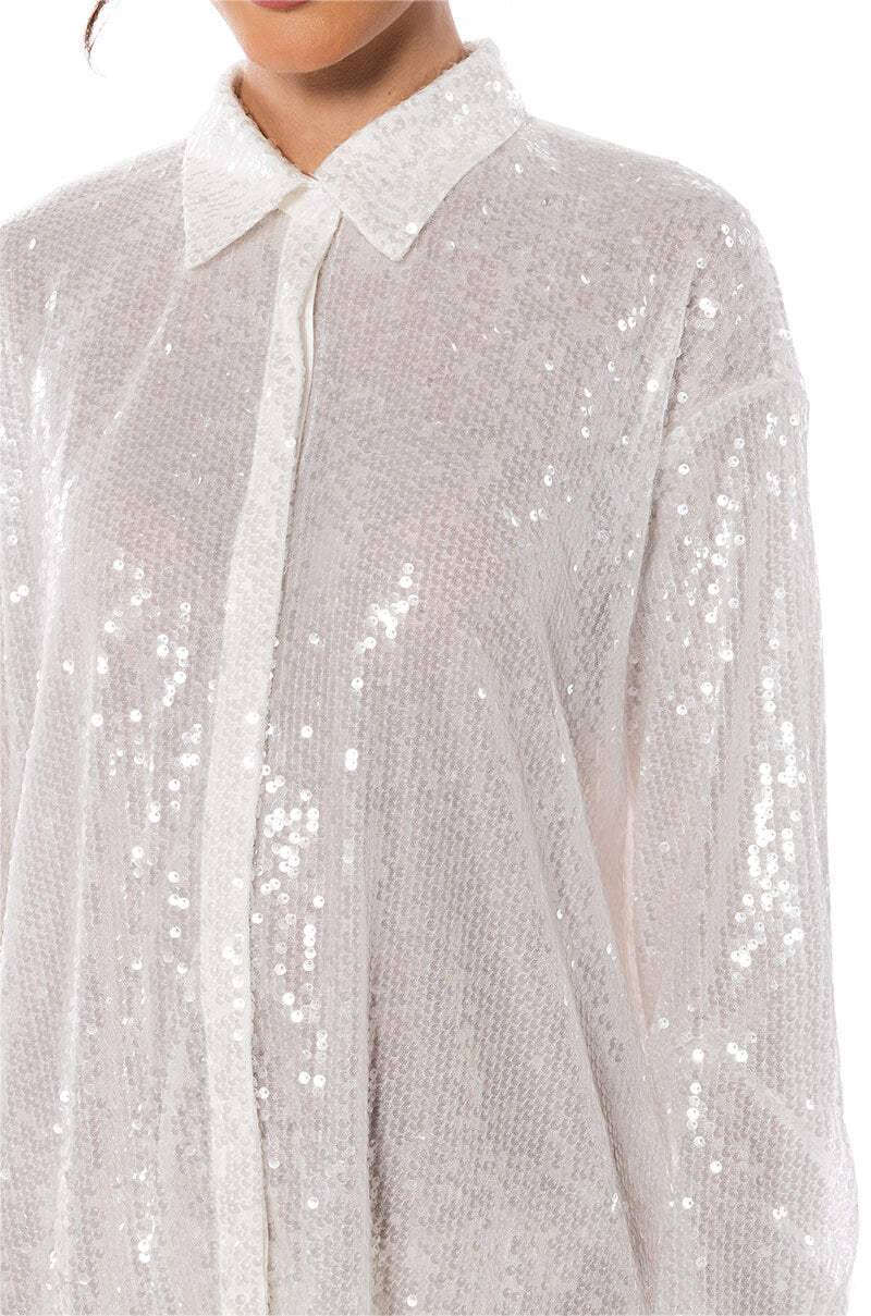 Extra View All I Do Is Shine Sequin Mini Dress