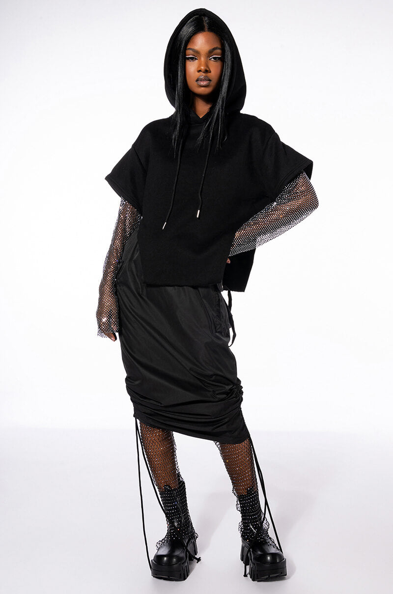 Back View All I Got Short Sleeve Rhinestone Detail Hoodie 5
