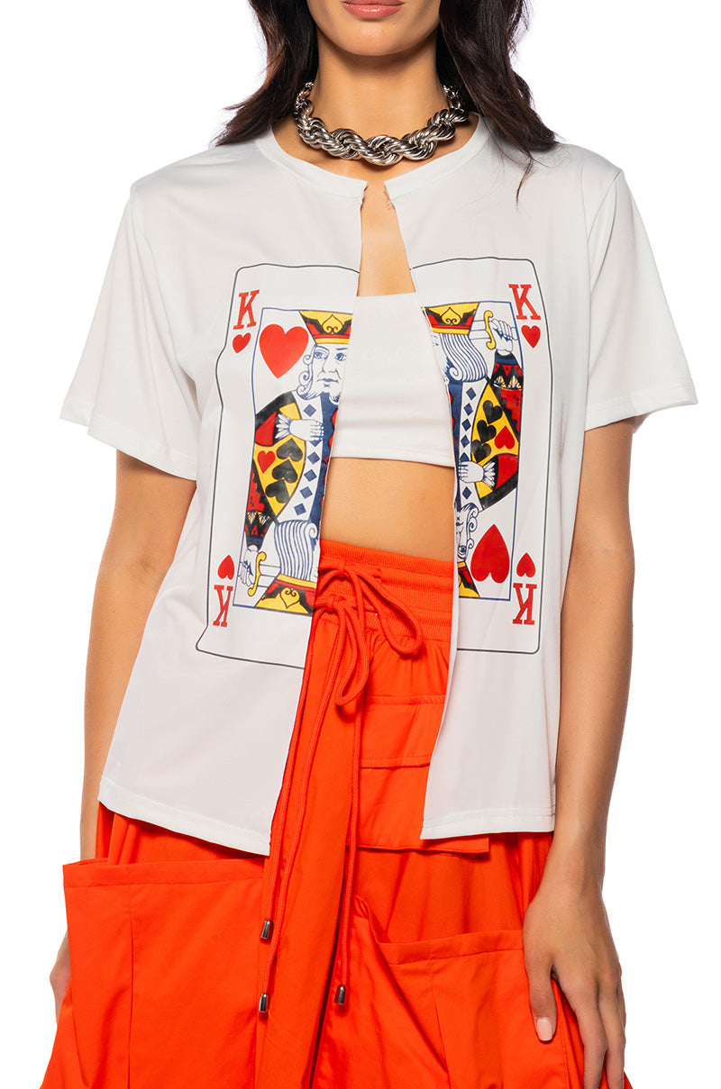ALL KINGS TIE FRONT GRAPHIC T SHIRT view 0