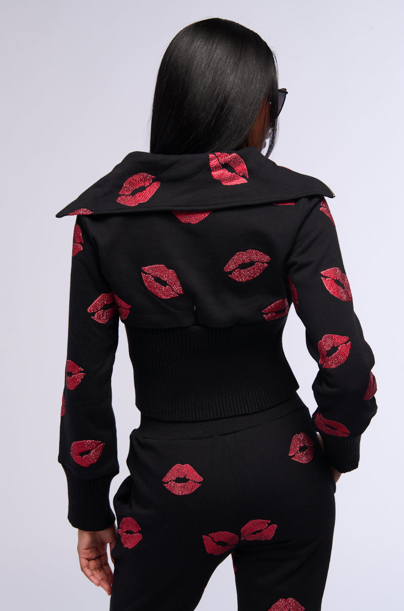 Back View All My Kisses Quarter Zip Sweatshirt