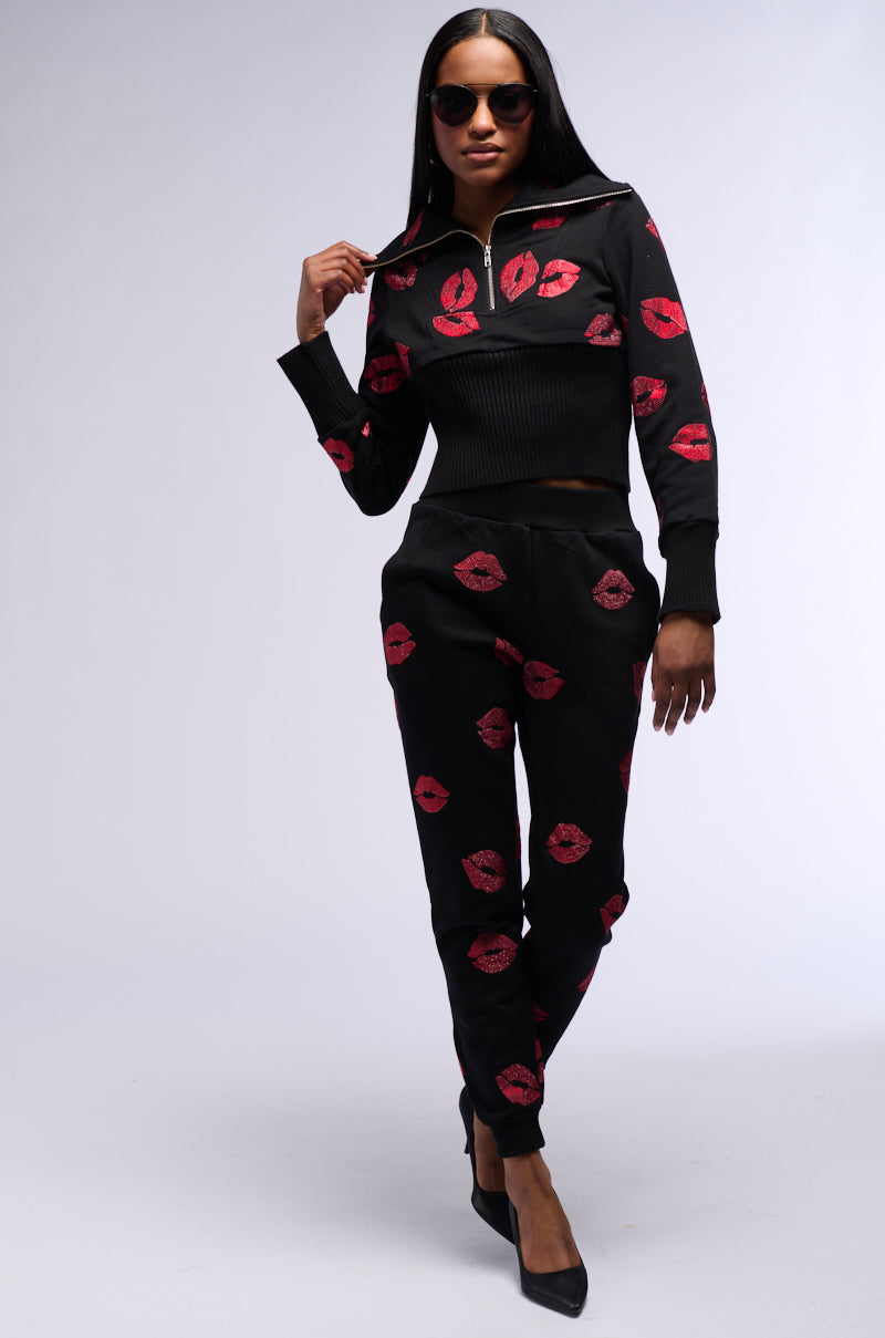 Full View All My Kisses Quarter Zip Sweatshirt