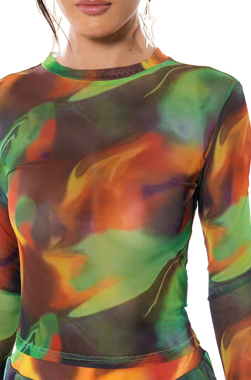 Full View All Natural Mesh Long Sleeve