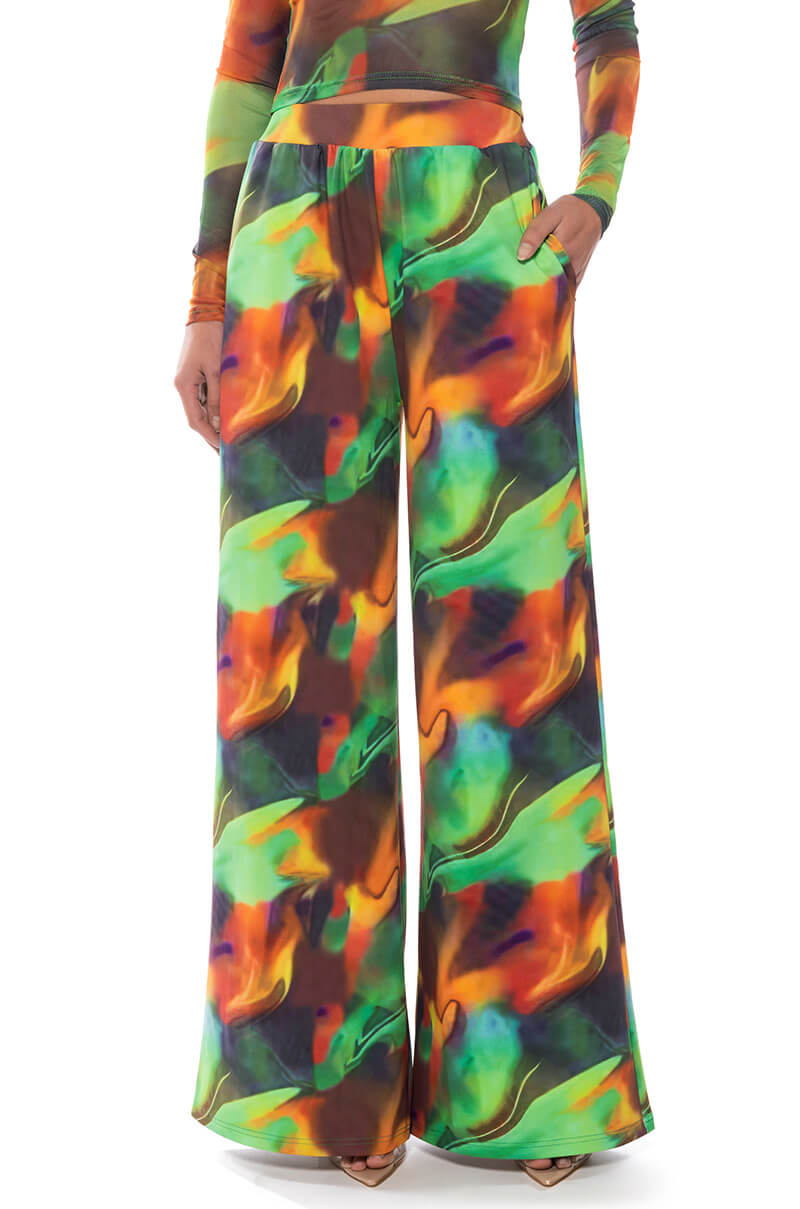 Front View All Natural Wide Leg Pant