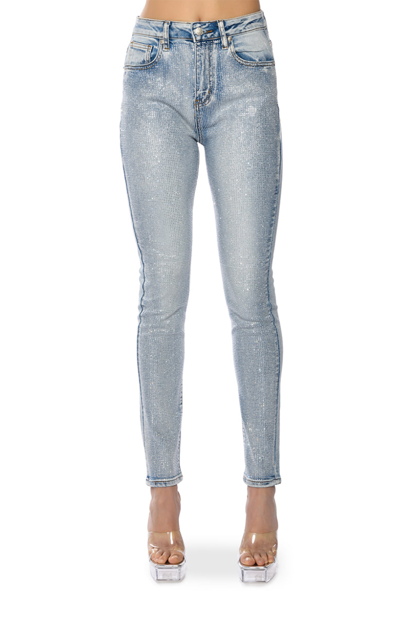 Detail View All Over Bling Jeans
