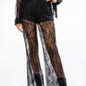 Front View All Over Lace High Waist Wide Leg Trouser