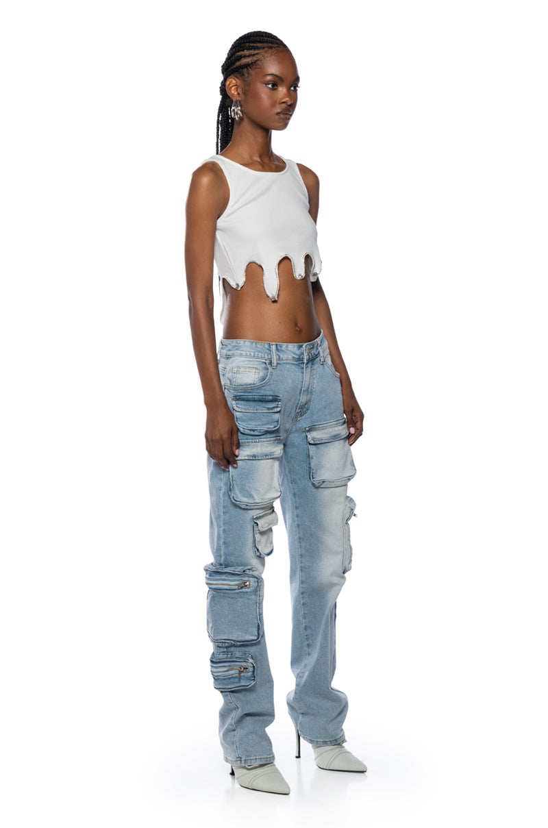 Detail View All Over Pocket Detail Relaxed Fit Jeans