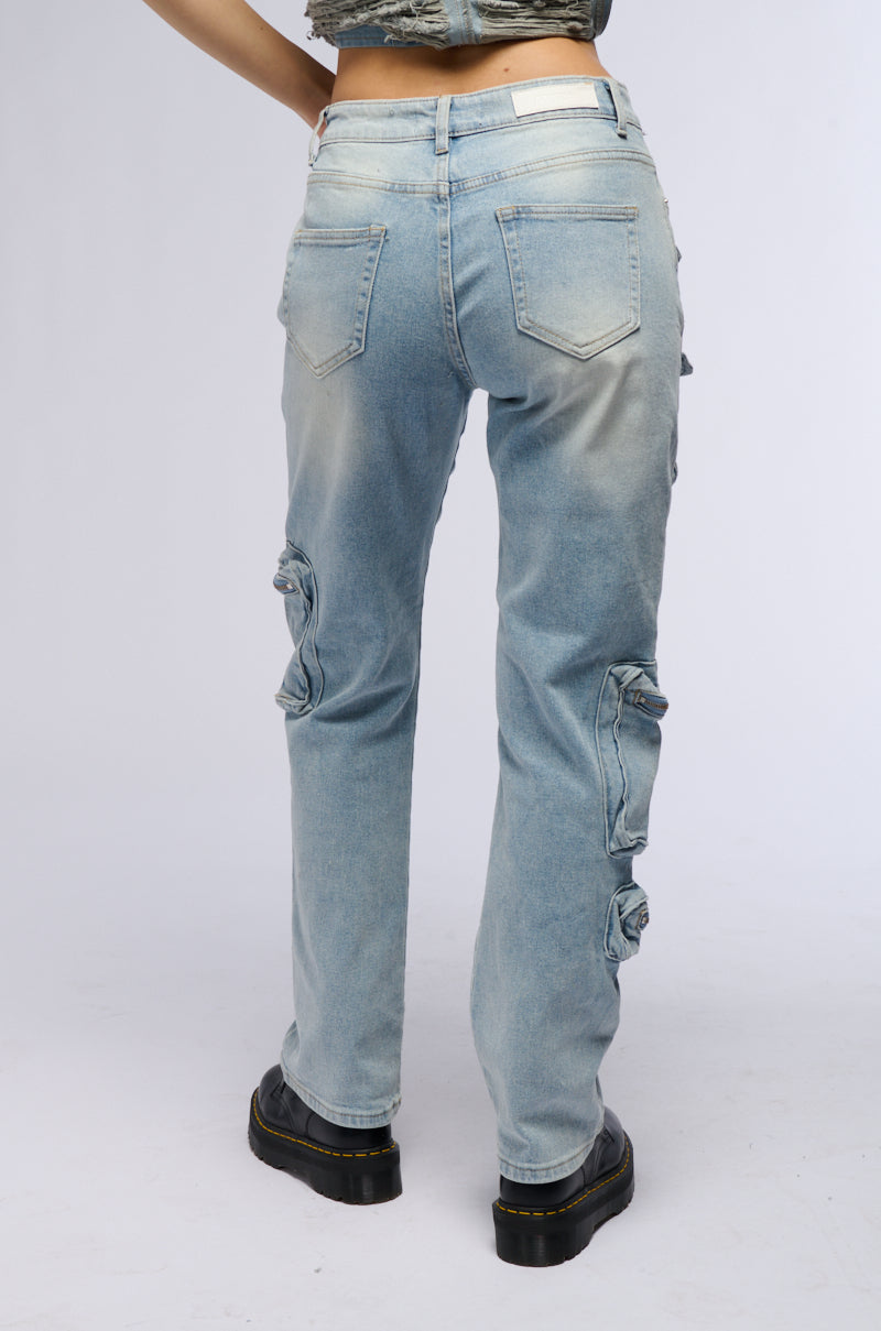 Detail View All Over Pocket Detail Relaxed Fit Jeans