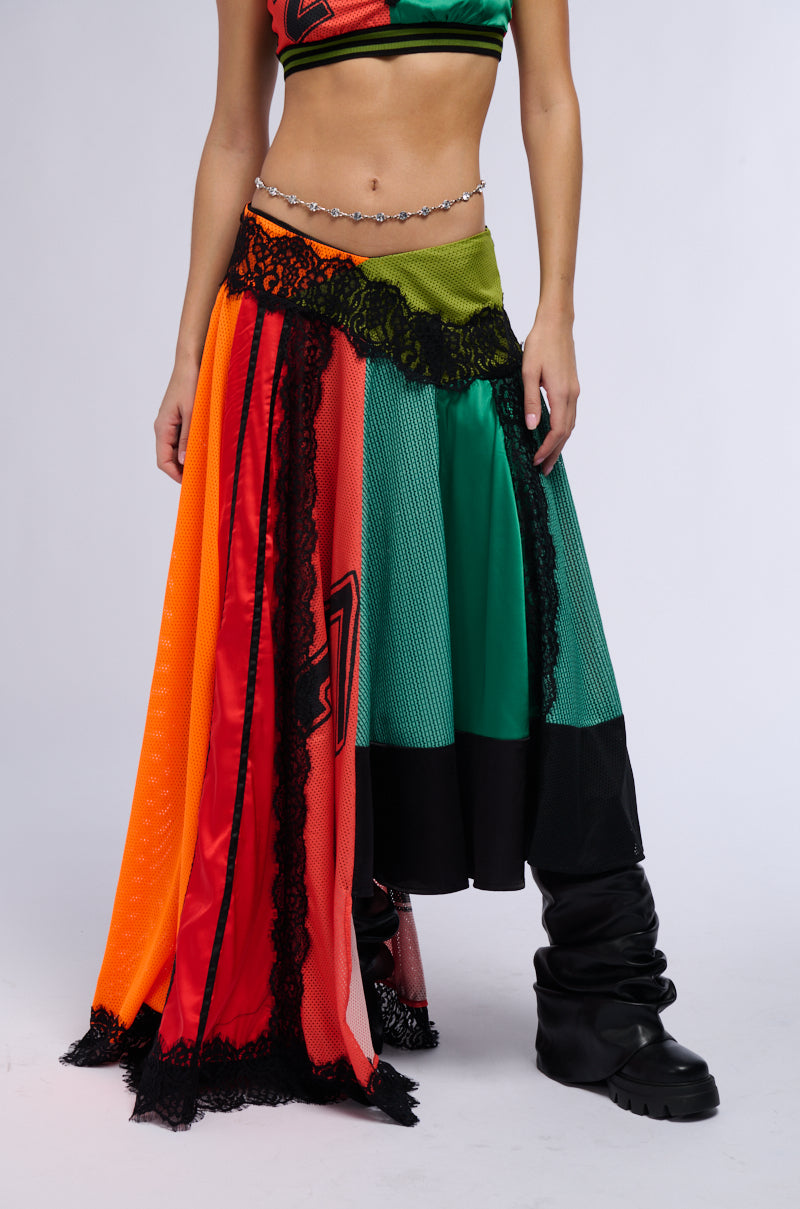 ALL OVER THE PLACE COLOR BLOCK MAXI SKIRT view 0