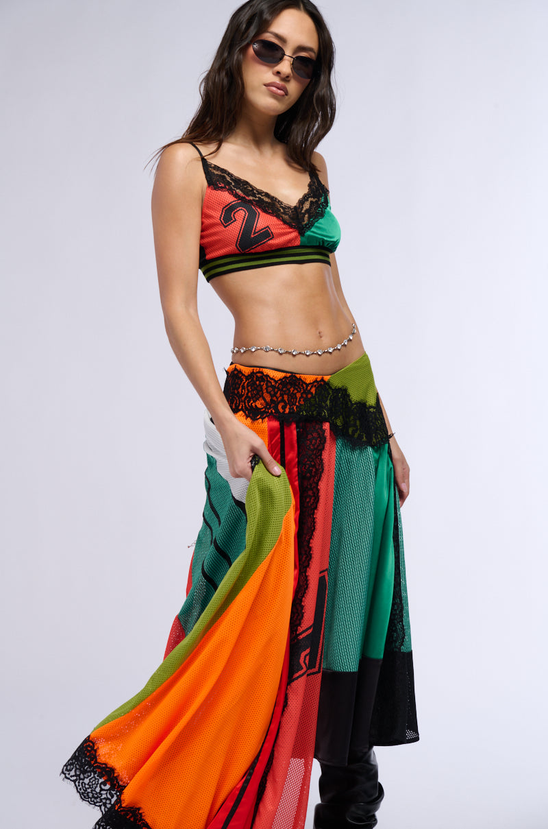 Extra View All Over The Place Color Block Maxi Skirt