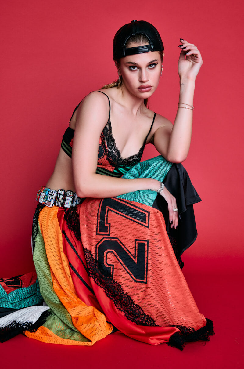 Extra View All Over The Place Color Block Maxi Skirt