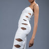 Front View All Ruched Up Mesh Midi Tube Dress