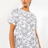 Front View All Smiles Oversized Graphic Tshirt