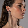 Front View All That Glitters Cascading Rhinestone Earrings