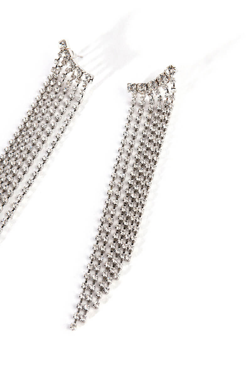 Back View All That Glitters Cascading Rhinestone Earrings 2