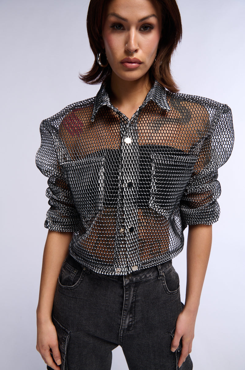 Front View All That Mesh Bomber Jacket 5