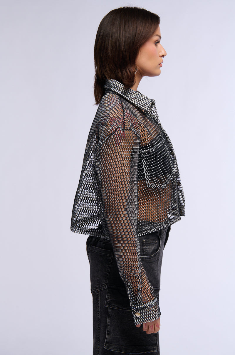 Detail View All That Mesh Bomber Jacket 8